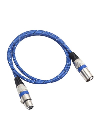 Microphone Connector 3 Pin XLR Male To Female Audio Cable Nylon Woven Blue