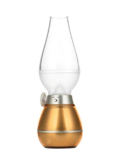 Blow Control USB Rechargeable Retro LED Oil Lamp Gold 0.04watts