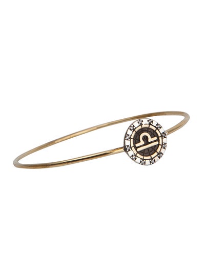 925 C Silver And Brass Horoscope Libra Bracelet with Zircon Stone