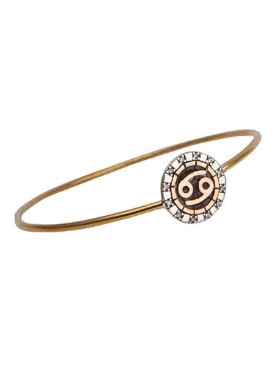 925 C Silver And Brass Horoscope Cancer Bracelet with Zircon Stone