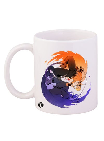 Naruto Anime Printed Coffee Mug White/Purple/Orange 12ounce