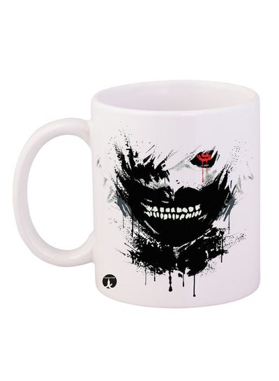 Durable Heat-Resistant Thick Wall Designed Ergonomic Handled Tokyo Ghoul Printed Mug White/Black/Red 12ounce