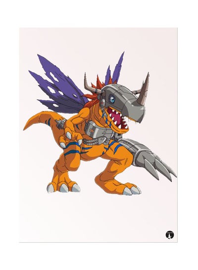 Metal Plate Of The Anime Digimon Poster Multicolour