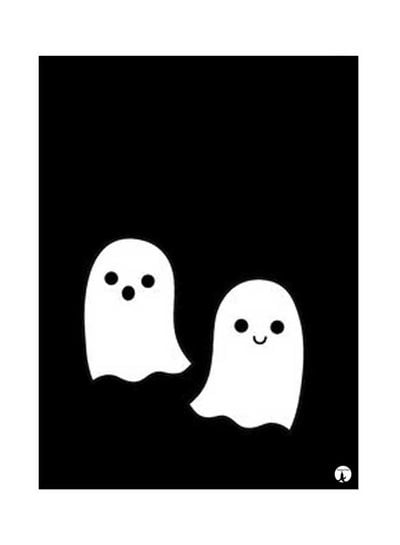 Metal Plate Of Ghosts Poster White/Black