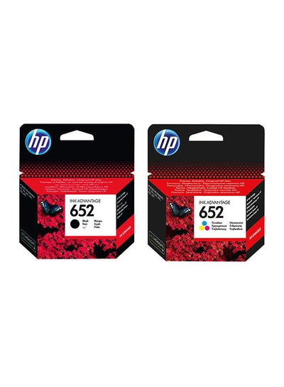 Pack Of 2 HP 652 Ink Cartridge Set Multicolour