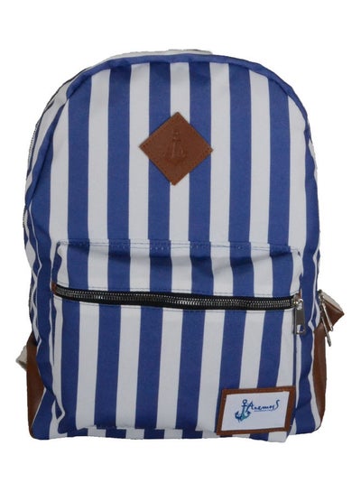 Casual Striped Backpack Blue/Grey