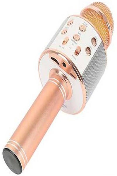 Wireless Handheld Karaoke Bluetooth Microphone MicWs858 MP-012 Gold/White
