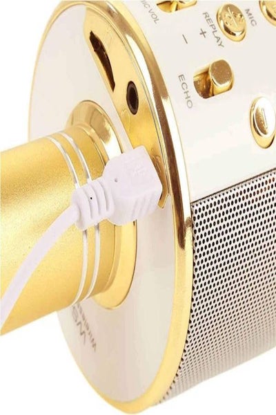 Wireless Bluetooth Karaoke Microphone MP-045 Gold/White