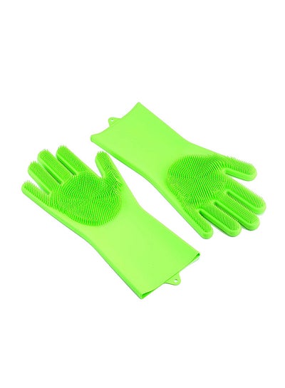 Magic Silicone Gloves With Wash Scrubber Green 170g