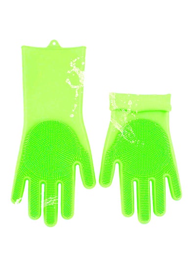 Magic Silicone Gloves With Wash Scrubber Green 170g