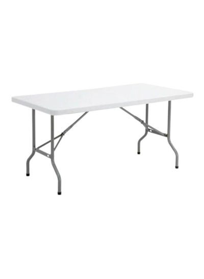 Plastic Rectangle Folding Table White/Grey