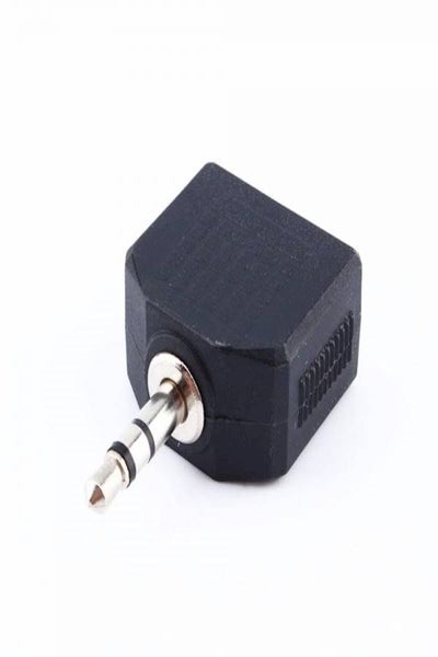 3.5Mm Jack 1 To 2 Double Earphone Headphone Y Splitter Cable Cord Adapter Plug Black