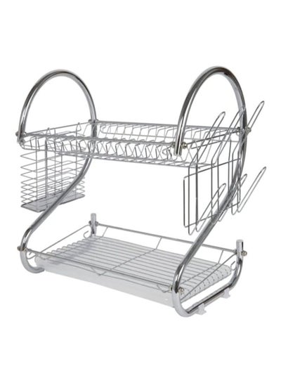 2-Layer Assembled Dish Rack Silver