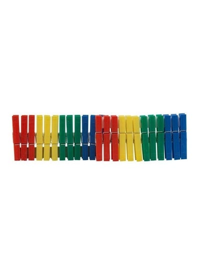 24-Piece Plastic Clothespins Multicolour 1 x 0.4 x 3inch