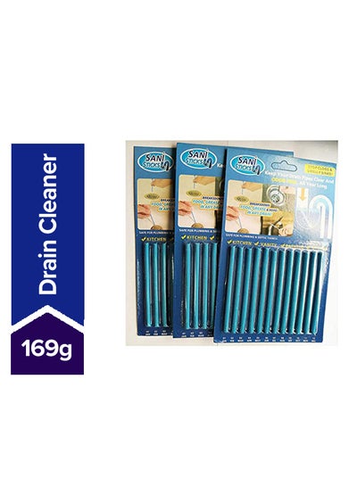Pack Of 3 Drain Cleaning Sticks Blue 169g