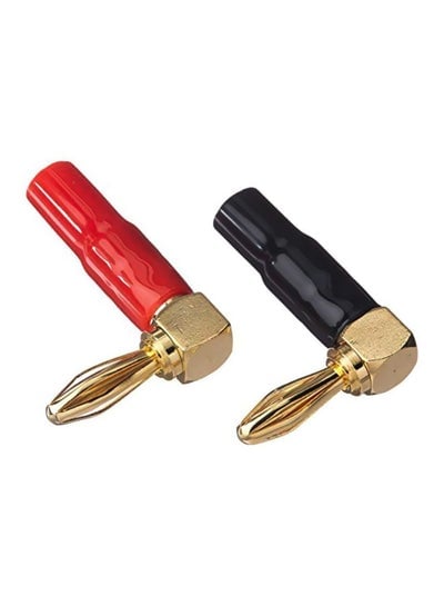 Pair Of 10 Right Angle Speaker Banana Plug Black/Red/Gold