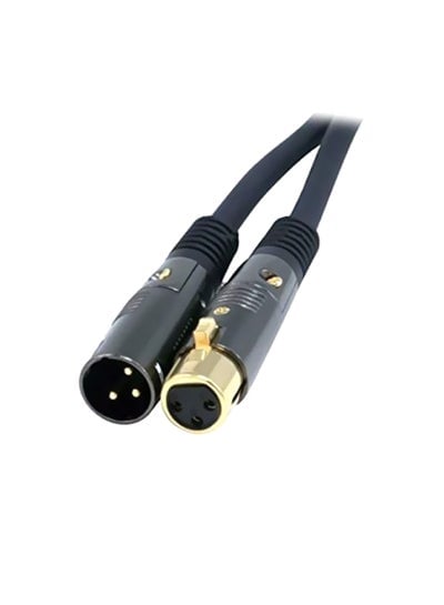 Premier Series XLR Male To XLR Female Gold Plated Cable 50feet Black/Gold