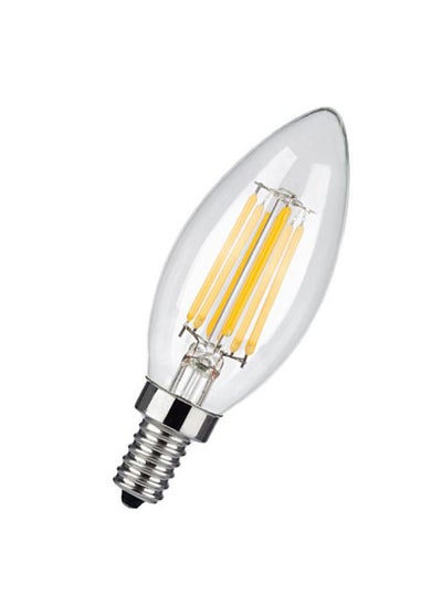 2-Piece LED Filament Candle Bulb Yellow/Clear/Silver 4watts