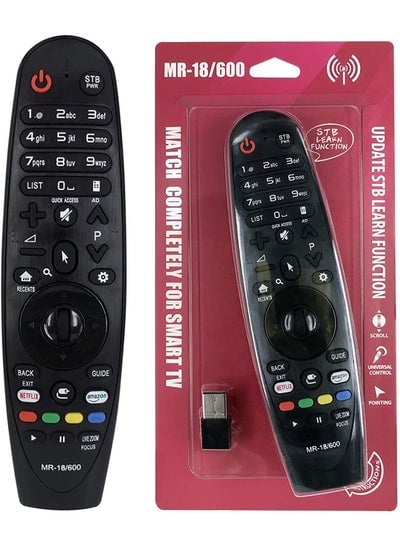 MR-18/600 Replacement Magic TV Remote Control compatible with most LG Televisions Smart TVs Netflix and Prime Hot button Black