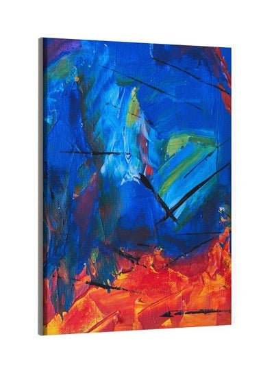 Printed Framed Canvas Wall Art Blue/Orange 60x80centimeter
