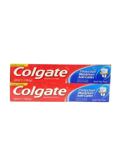 2-Piece Fluoride And Calcium Toothpaste Set White 2x120ml