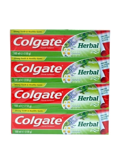 4-Piece Herbal Fluoride Toothpaste Set 4x 100ml