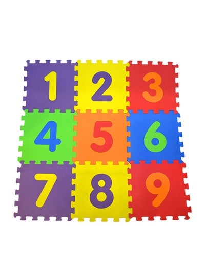 9-Piece Polimat Puzzle Numbers Game Tile Play Mats 33x33centimeter