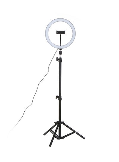 LED Selfie Camera Lamp With Telescopic Tripod Multicolour