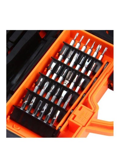 45-Piece Multi Bit Screwdriver Kit With Spudger Tweezers Set Yellow/Black 21x7x17centimeter