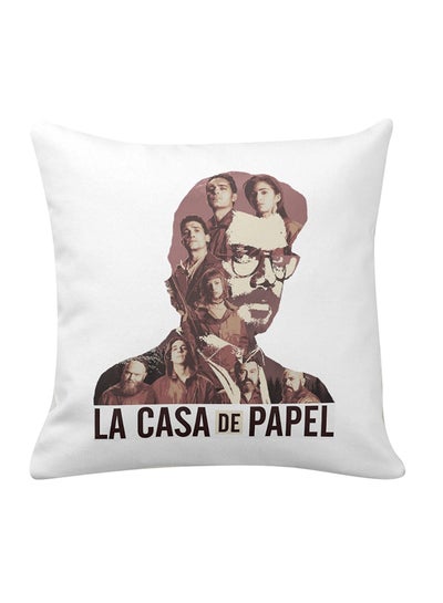 La Casa De Papel Decorative Throw Pillow White/Black/Red 40 x 40cm