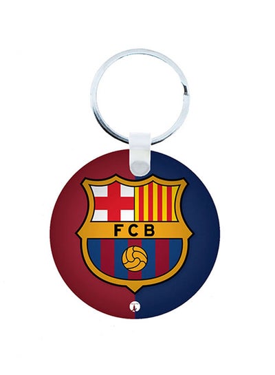 Round Barcelona Football Club Wooden Keychain