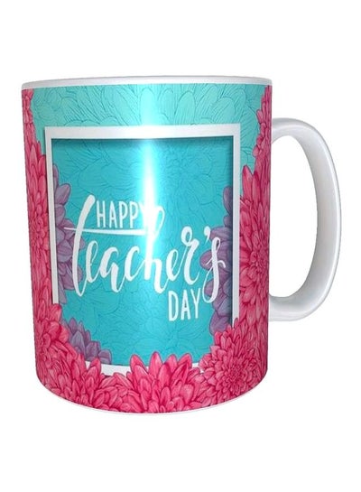 Happy Teacher's Day Printed Mug White/Pink/Blue Standard