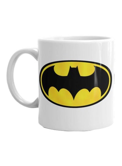 Batman Printed Ceramic Mug White/Yellow/Black Standard