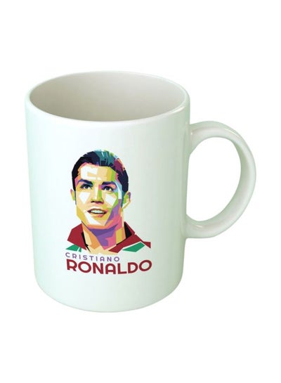 Cristiano Ronaldo Printed Coffee Mug White/Pink/Yellow Standard