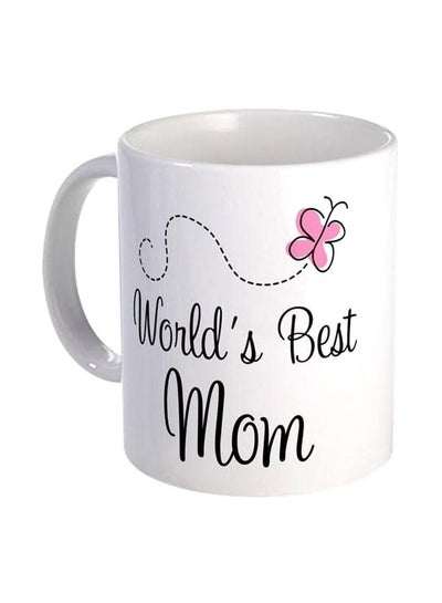 World's Best Mom Printed Mug White/Black/Pink Standard