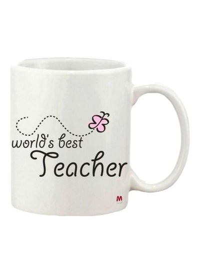 World's Best Teacher Printed Mug White/Black/Pink