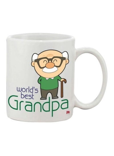 World's Best Grandpa Printed Mug White/Beige/Green