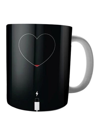 Printed Ceramic Coffee Mug Black/Red/White Standard