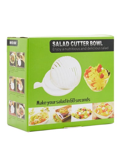 Salad Cutter Bowl White 18x22x10centimeter