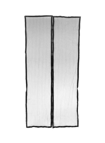 2-Piece Magnetic Mesh Curtain Black 210×49.5centimeter