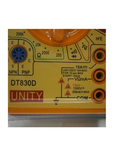 Digital Multimeter Yellow/Orange 70×126×28millimeter
