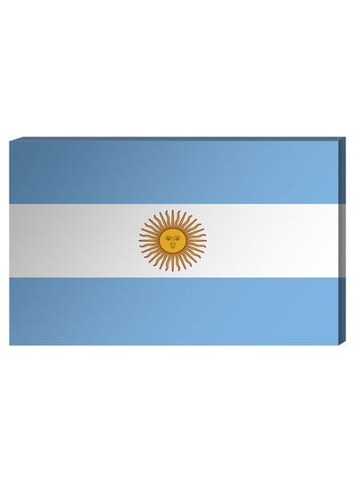 Argentinian Flag Wall Decor Painting With Inner Frame Blue/White/Yellow 40 x 60centimeter