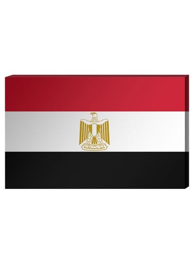 Egyptian Flag Wall Decor Painting With Inner Frame Red/White/Black 40 x 60centimeter