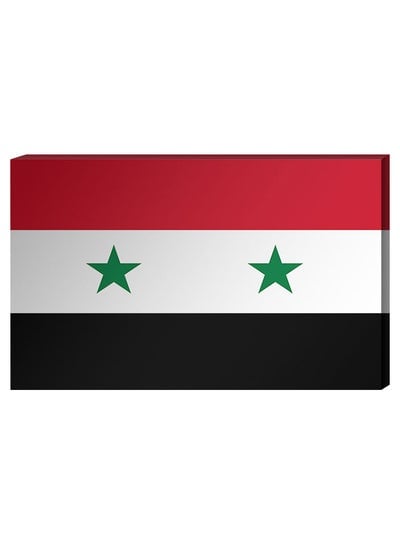 Syrian Flag Wall Decor Painting With Inner Frame Multicolour 40 x 60centimeter