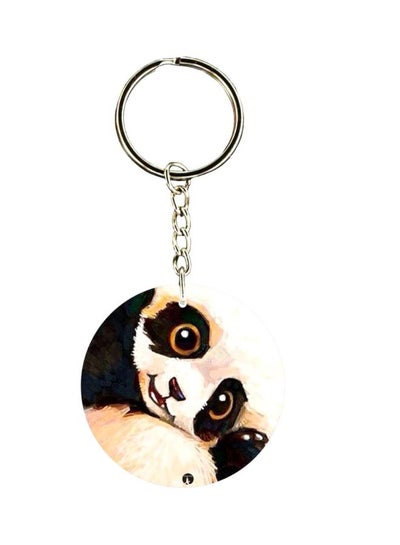 Panda Printed Plastic Keychain