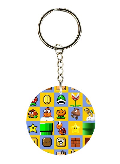 Double Sided Video Game Super Mario Printed Keychain