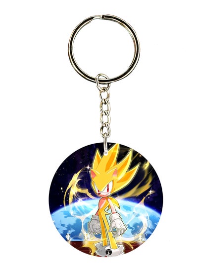 Keychain Of The Video Game Sonic ( 2 Sides)