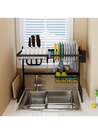 Over The Sink Dish Drainer Drying Rack Black