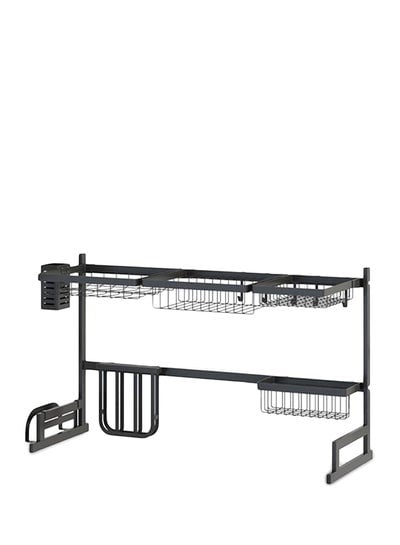 Over The Sink Dish Drainer Drying Rack Black 30x27cm