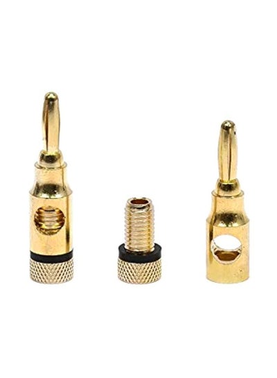 10-Piece Gold Plated Speaker Banana Plug Adaptor Connector Set Gold/Black/Red